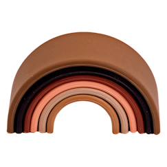 Jouet-Jeux d'imagination-Jouet arc-en-ciel à empiler en silicone - 6 pièces