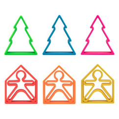 Jouet-Coffret de jeu libre 9 pièces – Enfants, maisons et arbres néon
