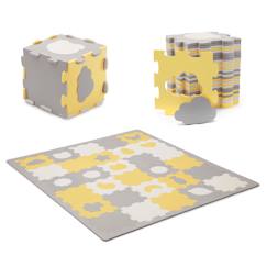 Jouet-Tapis Mousse Puzzle 3D Kinderkraft LUNO SHAPES avec 30 Puzzles Modulables, Surface Antidérapante et Formes 3D