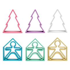-Coffret de jeu libre 9 pièces – Enfants, maisons et arbres pastel