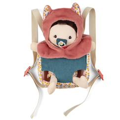 Jouet-Poupée jeanne et son porte bébé