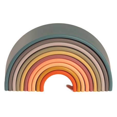 Dena - Jouet Arc-en-ciel À Empiler En Silicone - 10 Pièces Multicolore