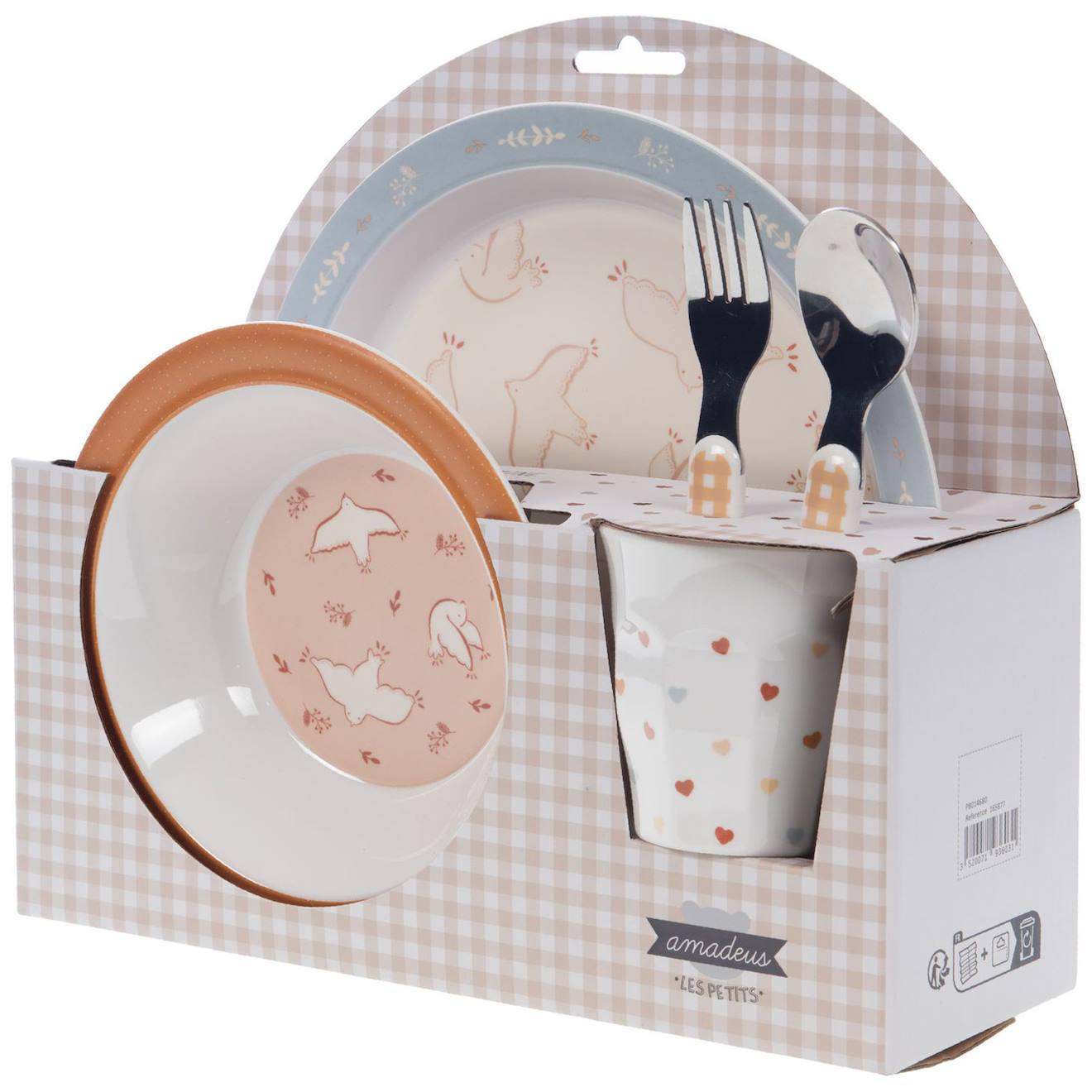 Coffret Repas Birdy (5 Pièces) Marron, Beige (Amadeus Les Petits) - Image 2