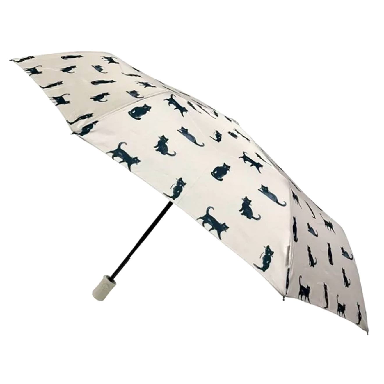 Parapluie Pliant Et Automatique Chat Beige