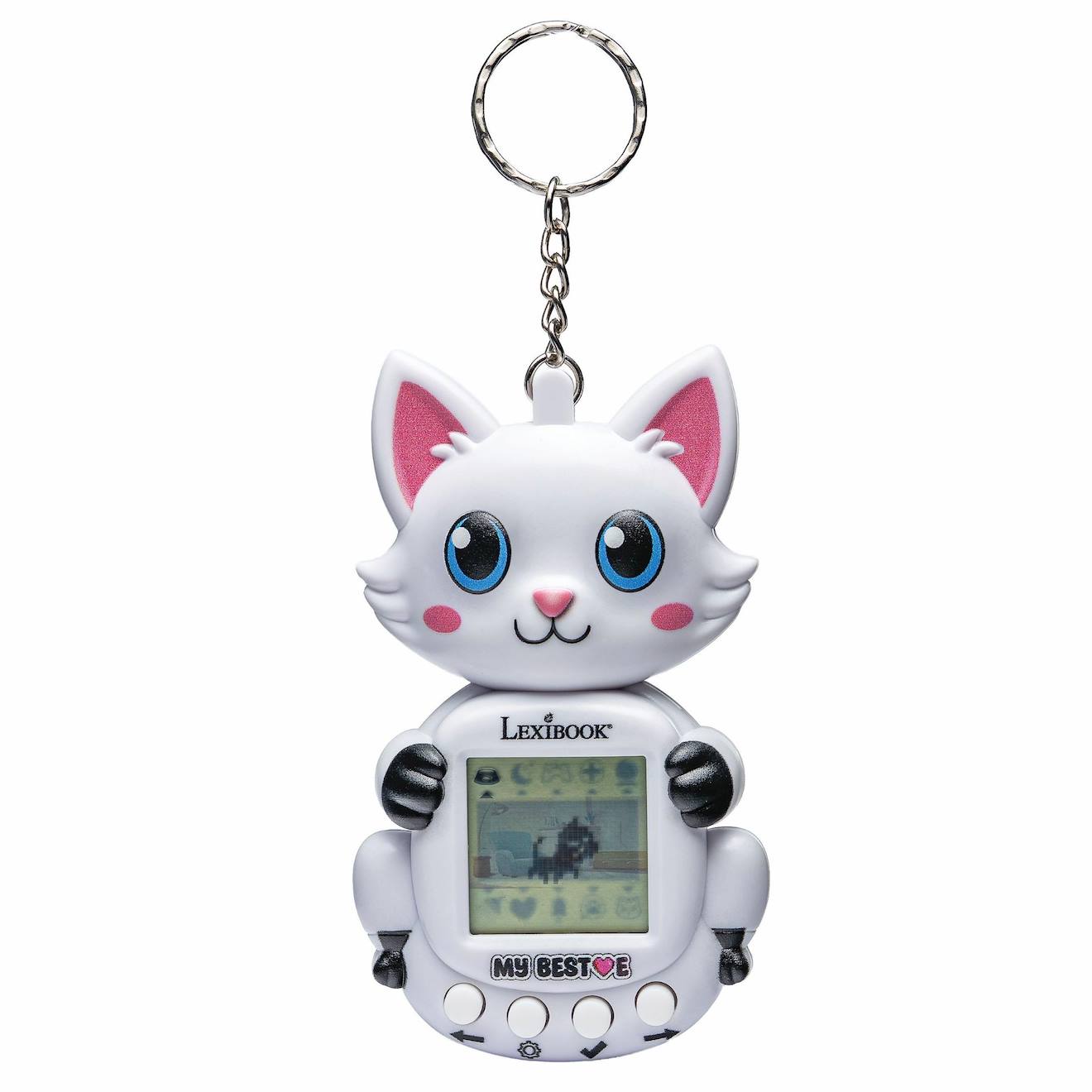 Console Compagnon Chats Avec Écran Lcd Et Porte-clés, Animal Virtuel, 1900 Animations Multicolore