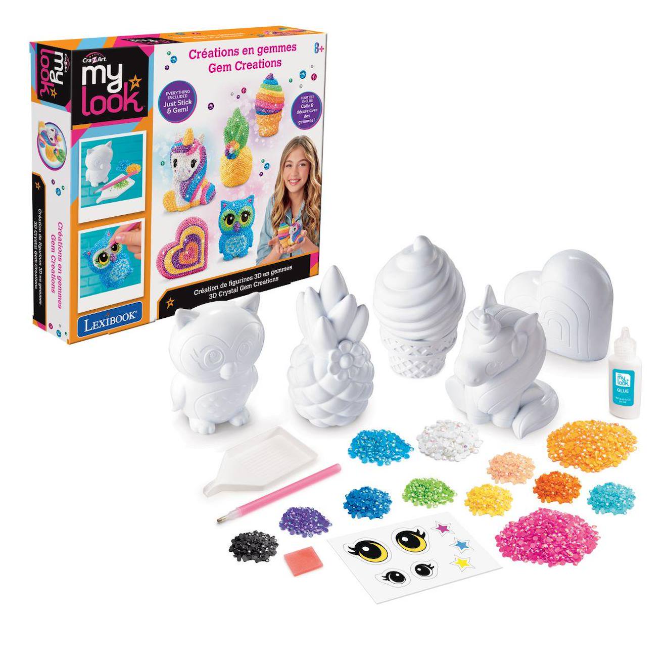 Kit Création De Figurines En 3d En Forme De Pierres Précieuses Multicolore