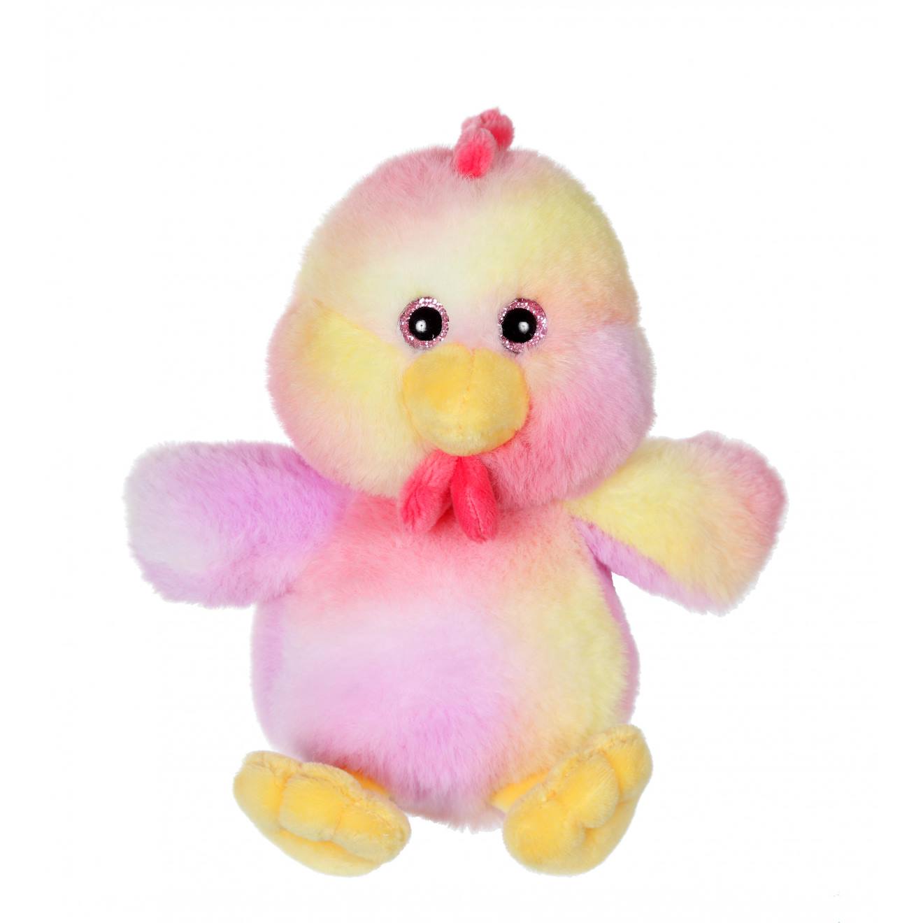 Peluche - Peluche Basse Cour Colorée 15 Cm - Poule Rose