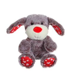 Jouet-Premier âge-Peluche - peluche fluffy love - chien marron - 14 cm