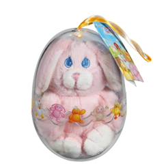 Jouet-Premier âge-Peluche - oeuf p'tit poulailler lapin en peluche - 12 cm