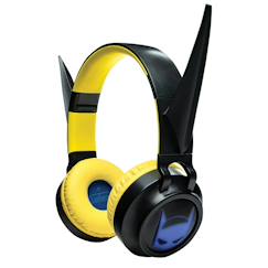 -Casque 3D lumineux pliable bluetooth® et filaire Batman avec limitation du volume , Rechargeable, Micro Intégré, Lecteur Carte SD