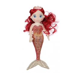 Jouet-Premier âge-Peluches-Peluche - peluche sirène coralia - 30 cm - cheveux rouges