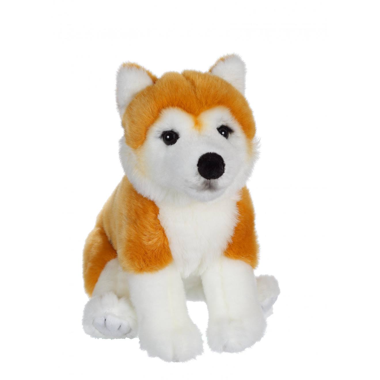 Peluche - Chiens Réalistes Assis, Shiba 25 Cm Orange