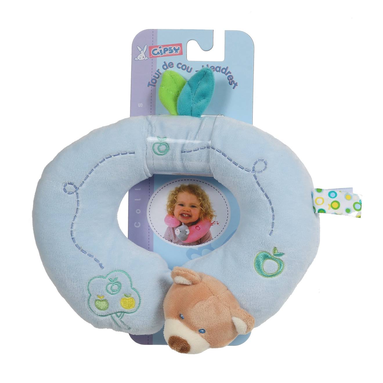 Peluche - Tour De Cou pomme Ours - 24 Cm Bleu