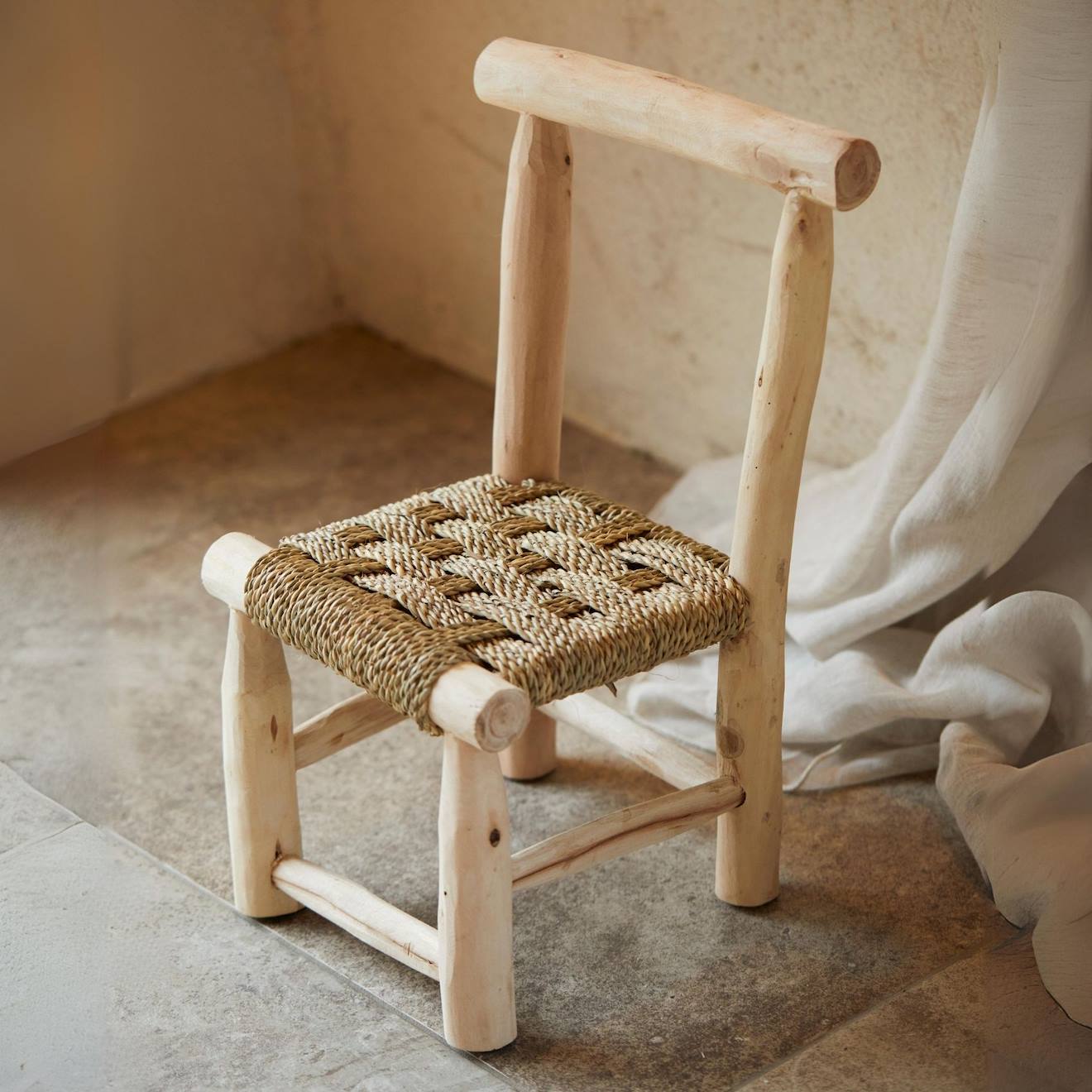 Chaise Enfant Bois Japandi Naturel (Home Maison) - Image 2