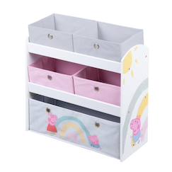 Meuble de rangement jouets avec 5 bacs en toile Peppa Pig  - vertbaudet enfant