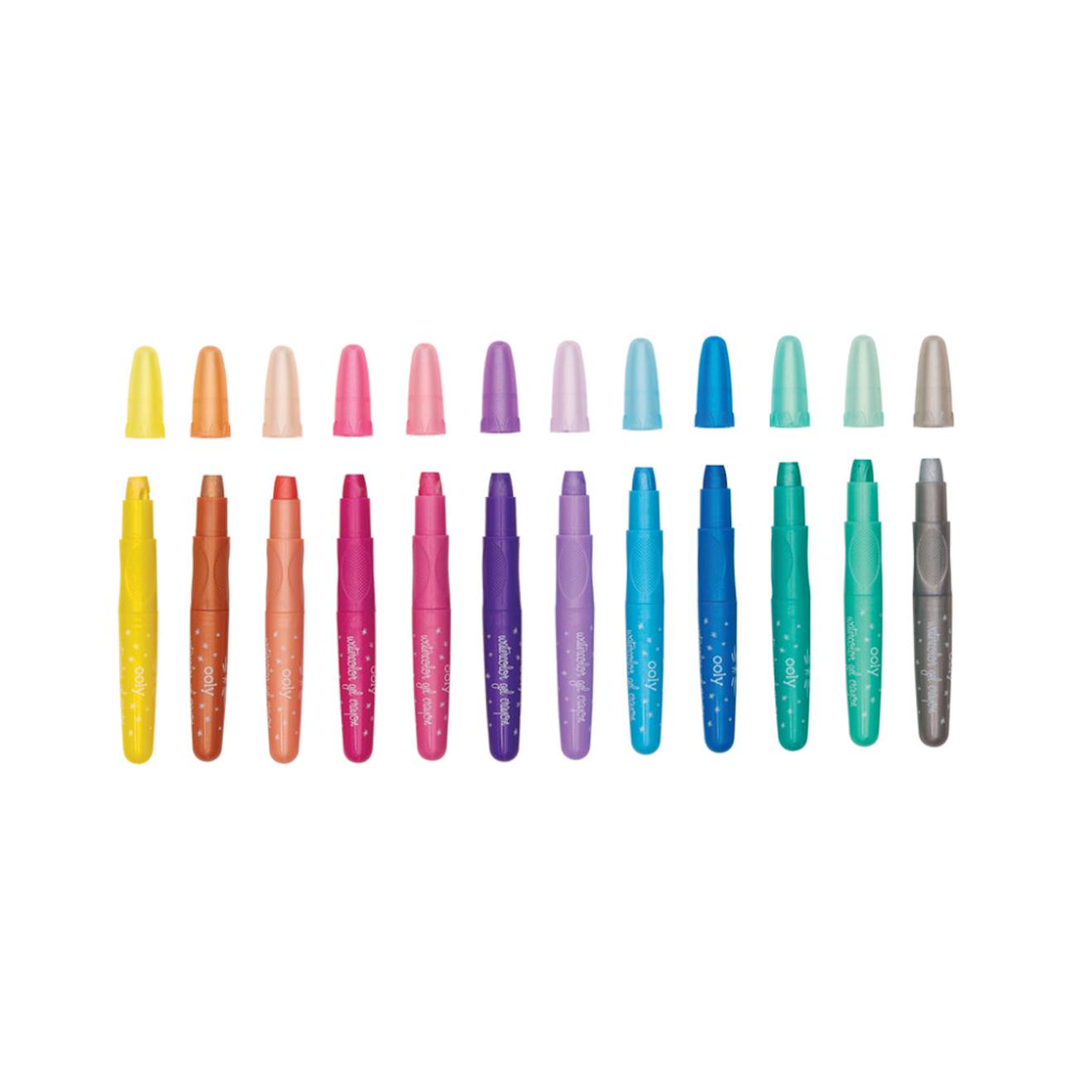 Crayons De Couleur En Gel Métalliques – 12 Teintes Brillantes À Effet Aquarelle Multicolor