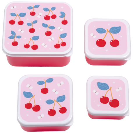 Lot de 4 boîtes à goûter Jaune+Kaki+Princesses+Robot+Rose+Rose, rouge, violet+Vert de gris 32 - vertbaudet enfant 