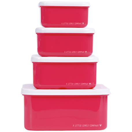 Lot de 4 boîtes à goûter Jaune+Kaki+Princesses+Robot+Rose+Rose, rouge, violet+Vert de gris 33 - vertbaudet enfant 