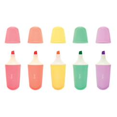 Jouet-Activités artistiques et musicales-Set de 5 surligneurs pastel Le Bonbon – Couleurs douces