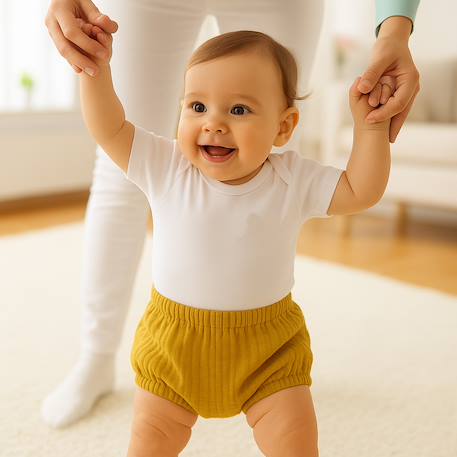 Bloomers en coton bio honey et vert Blanc et vichy+Rose et fraise+Vert et honey 16 - vertbaudet enfant 