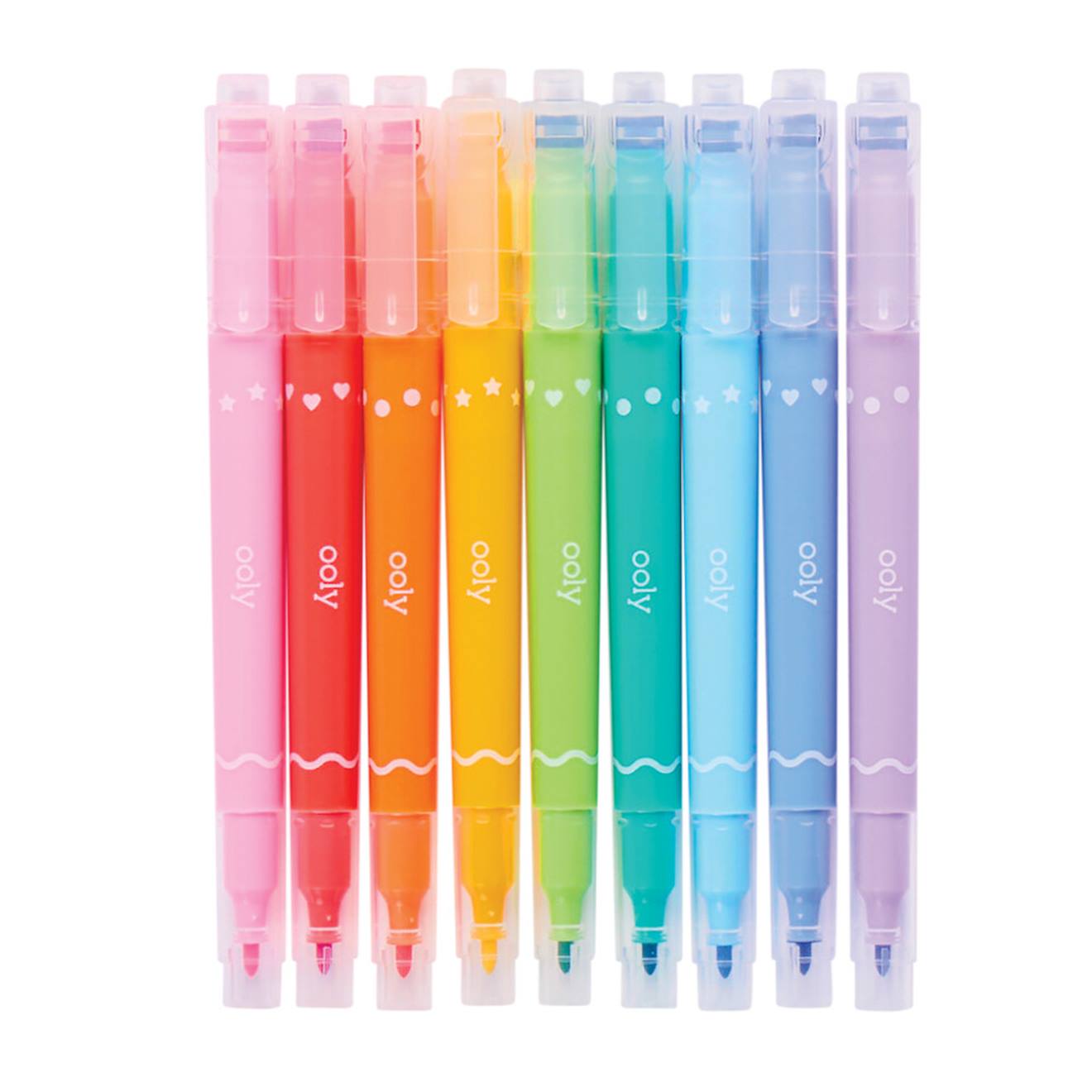 Marqueurs À Tampons Confetti Stamp – 9 Marqueurs Double Pointe Avec Tampons Ludiques Multicolor