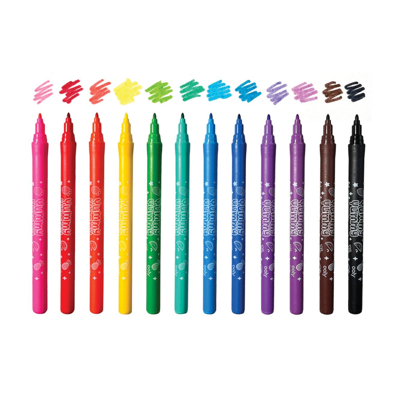 Set De 12 Marqueurs Parfumés Aux Fruits – Couleurs Vives Et Lavables Pour Enfants Multicolor