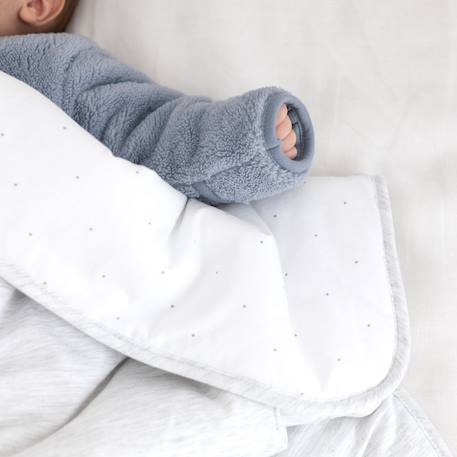 Couverture hiver - tog 3 cocon moelleux Dots plum+Mix grey 6 - vertbaudet enfant 