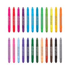 Jouet-Activités artistiques et musicales-Crayons de couleur en gel – 24 couleurs aquarellables avec pinceau