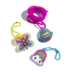 Jouet-Activités artistiques et musicales-Kit créatif DIY d’art rétractable – 20 breloques à colorier et personnaliser