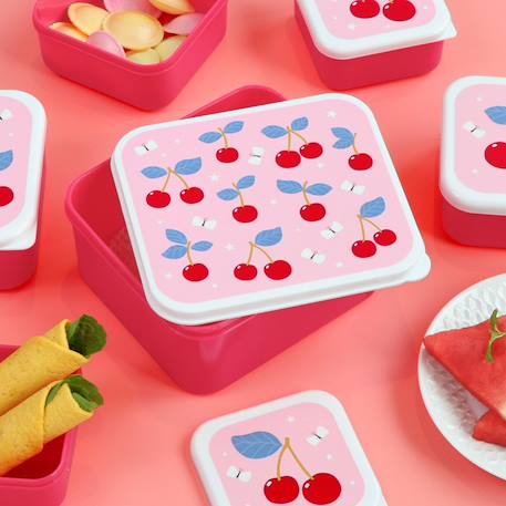 Lot de 4 boîtes à goûter Jaune+Kaki+Princesses+Robot+Rose+Rose, rouge, violet+Vert de gris 34 - vertbaudet enfant 