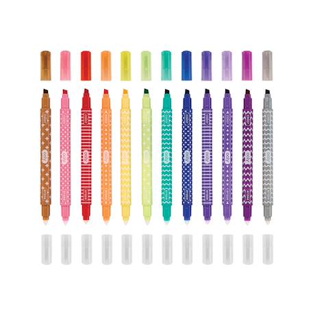 Set de 12 marqueurs effaçables double face pour dessiner  - vertbaudet enfant