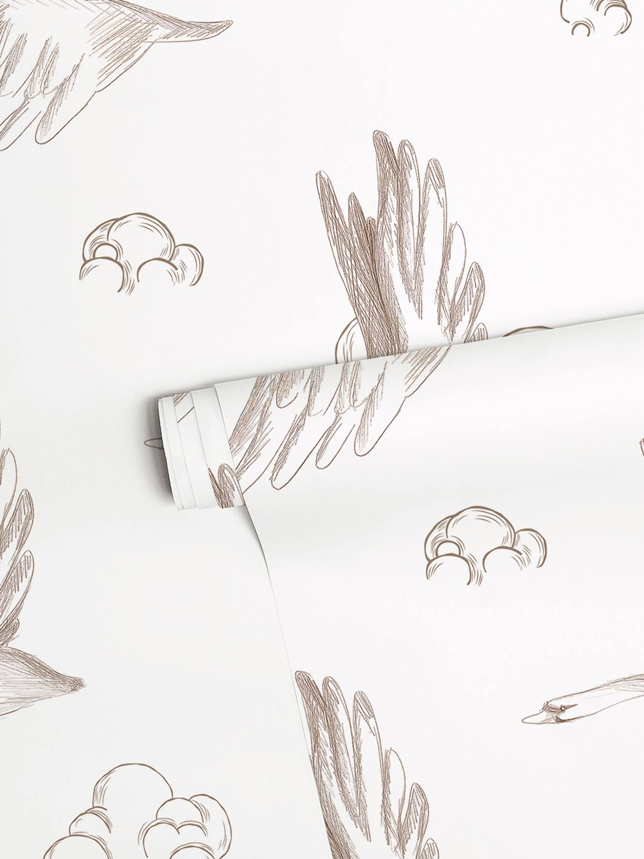Papier peint SWANS blanc imprimé (Lilipinso) - Image 2