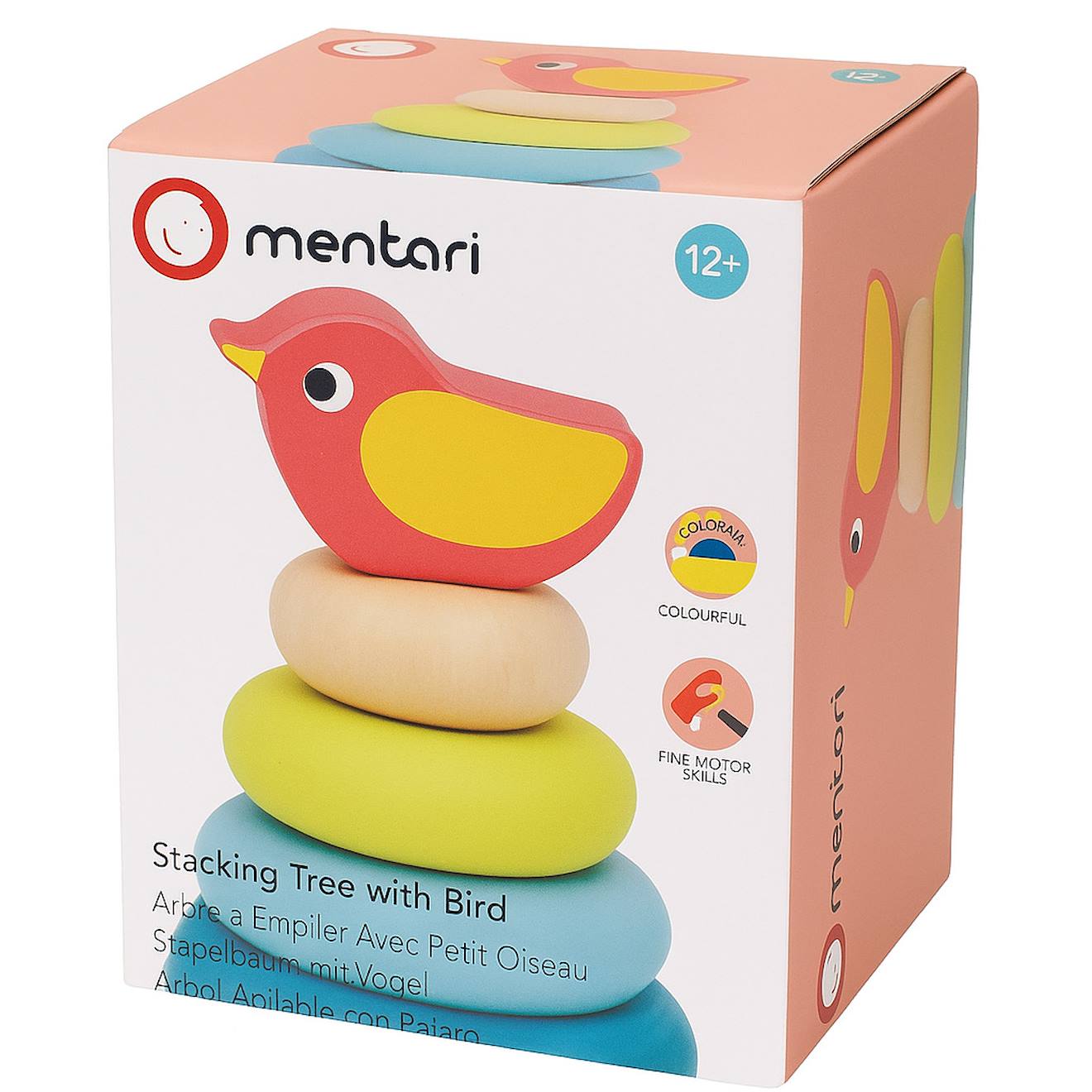 Arbre À Empiler En Bois Avec Oiseau - Jouet D'éveil Éducatif Multicolore (Mentari) - Image 2