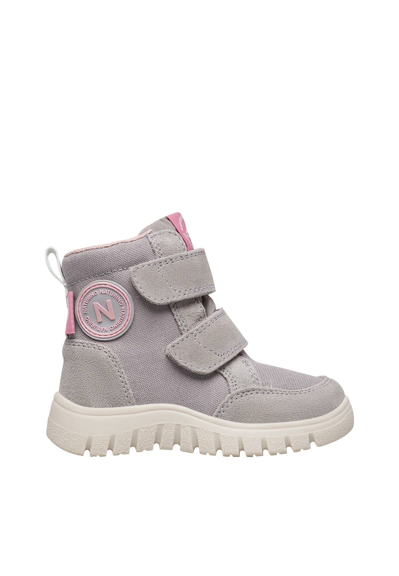 Bottes En Suède Et Tissu Technique Geminae 3 Vl Wp. Rose-gris-