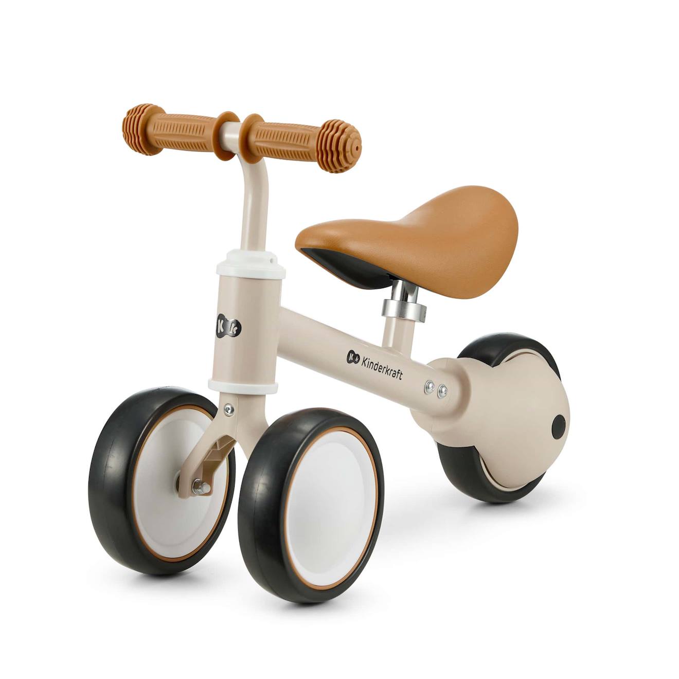 Draisienne Tricycle Kinderkraft Cutie Avec Selle Réglable, Roues Eva Increvables, Guidon Sécurisé Et Poignées Tpr Beige