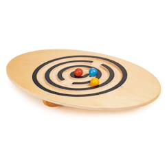 Jouet-Premier âge-Planche d’équilibre en bois – labyrinthe à boules colorées