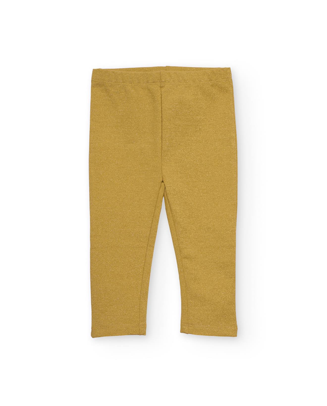 Leggings Brillants Dorés Pour Fille Jaune