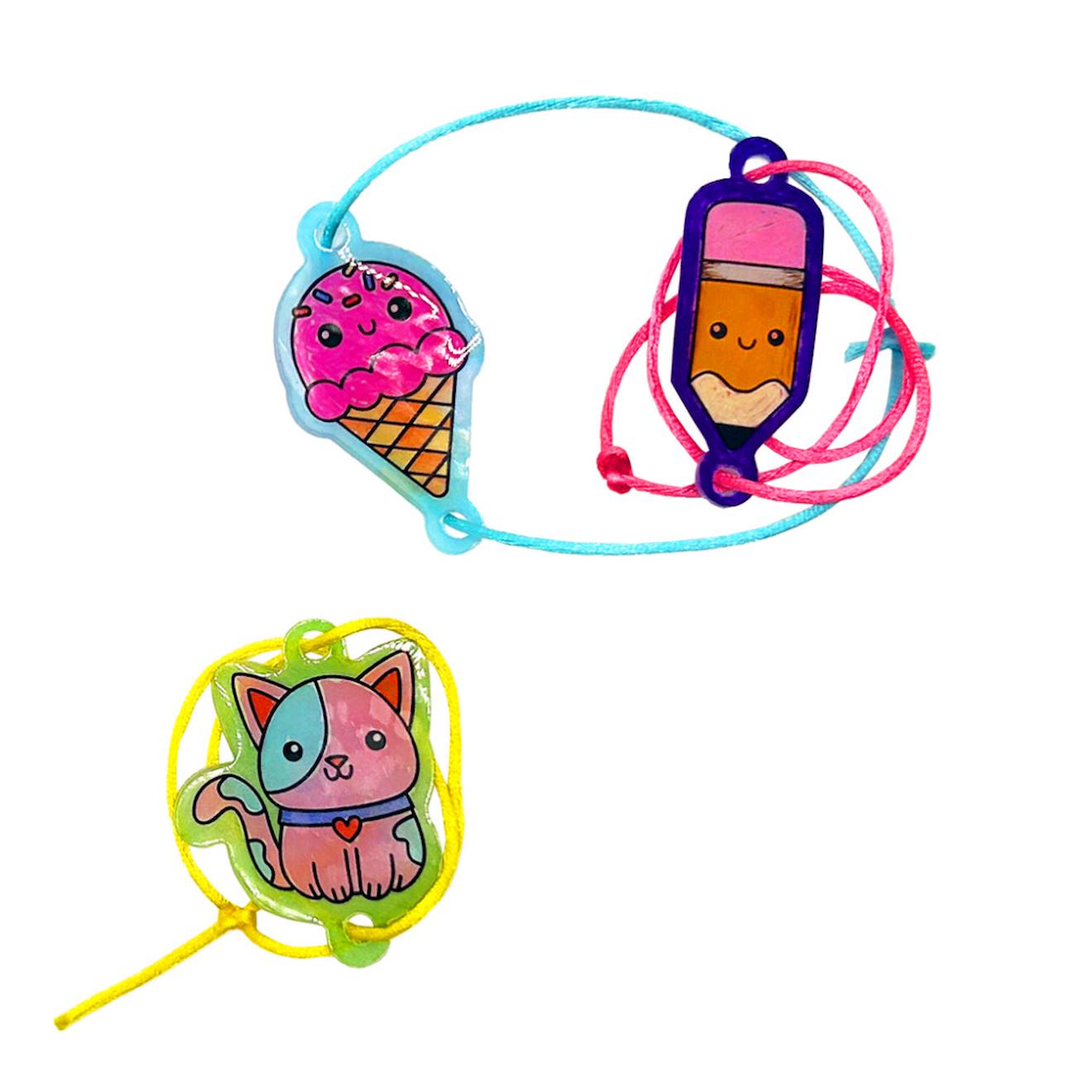 Kit Bracelet En Plastique Magique Rétrécissant Crée, Colorie Et Porte Tes Propres Charms! Multicolor