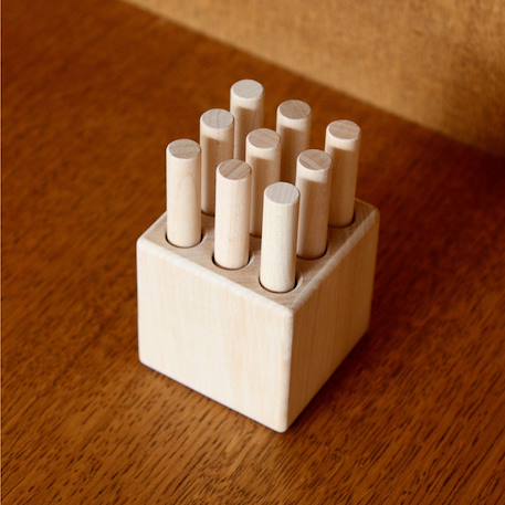 Observe Montessori - Tourillon - Jeu En Bois Pour Développer La Motricité Fine Bois Naturel