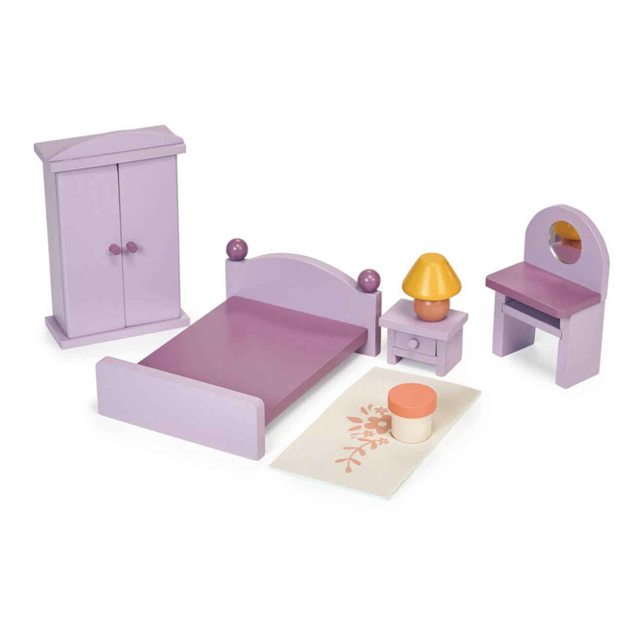 Set Mobilier De Chambre En Bois Accessoires Pour Maison De Poupées Multicolore