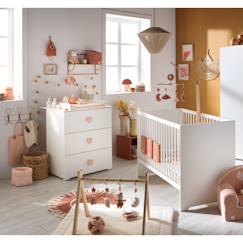 Chambre complète bébé avec lit 120x60cm et commode à langer 3 tiroirs - basic  - vertbaudet enfant