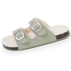 Vêtements de grossesse-Chaussons-Chaussons mules ouvertes ultra confortables, en cuir