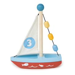Jouet-Jeux d'imagination-Voilier en bois avec perles colorées - jeu d'imagination pour tout-petits