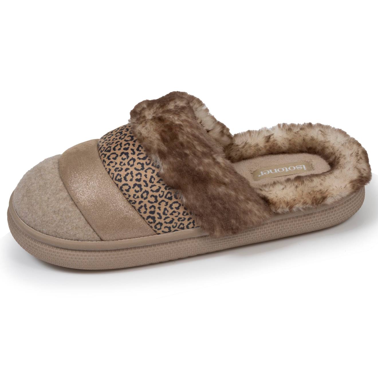 Chaussons Mules Semelle Bloup Extra Confort Beige