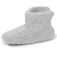 -Chaussons bottillons imitation fourrure, semelle antidérapante