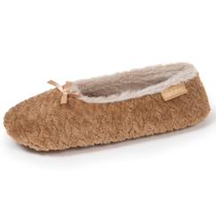 -Chaussons ballerines micro éponge, semelle antidérapante