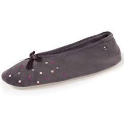 -Chaussons ballerines brodée pois
