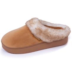 -Chaussons mules velours ultra doux, compensées