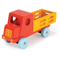 Jouet-Jeux d'imagination-Camion rouge en bois - jeu rétro