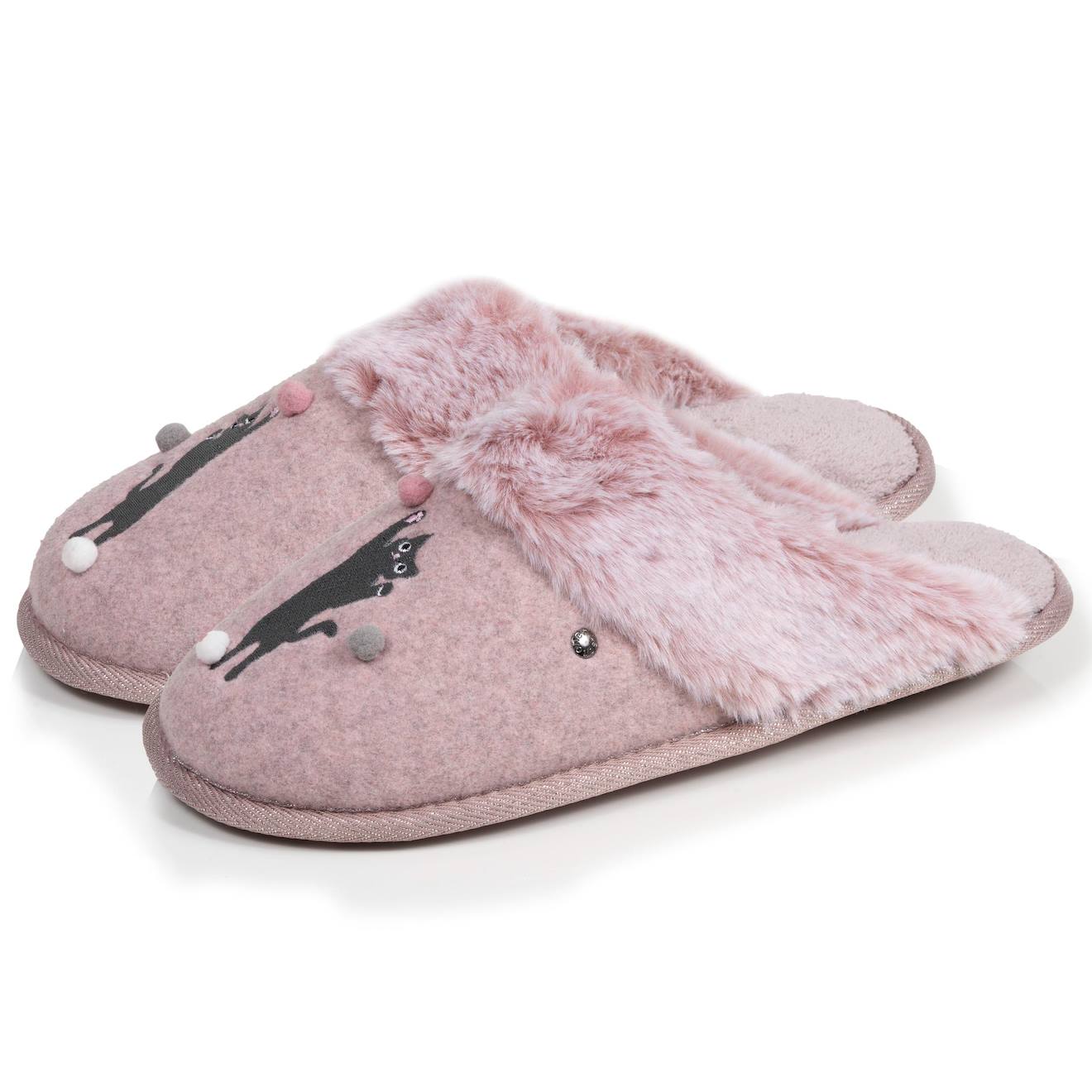 Chaussons Mules Chat Fantaisie Rose Chin 30 €